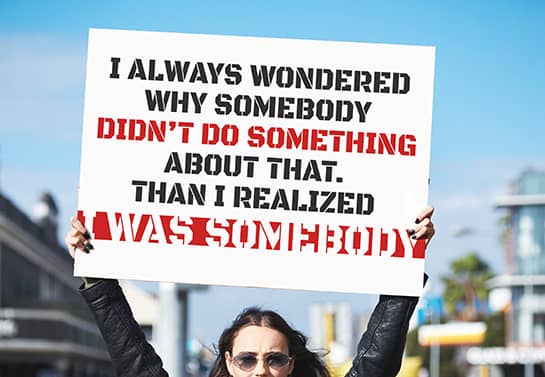 Big protest sign idea with an inspiring protest phrase