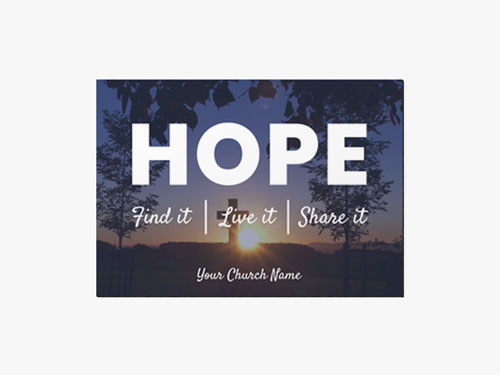 Professional church sign reading Hope in bold white letters with inspirational messages