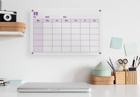 acrylic calendar for a budget friendly home office decor
