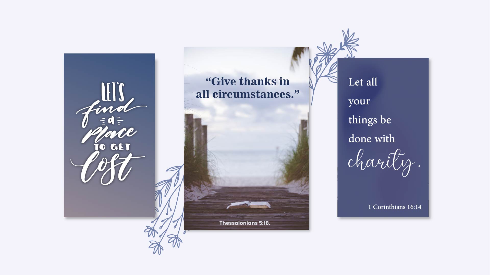 Church signs with Bible quotes about gratitude, peace and charity