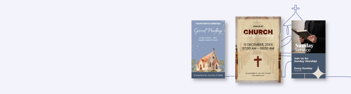 Church templates customize and print