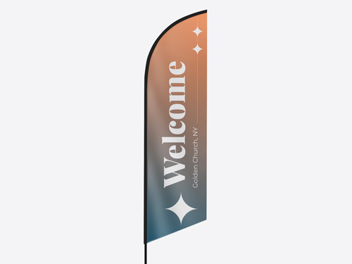 Welcome sign for churches with decorative star accents