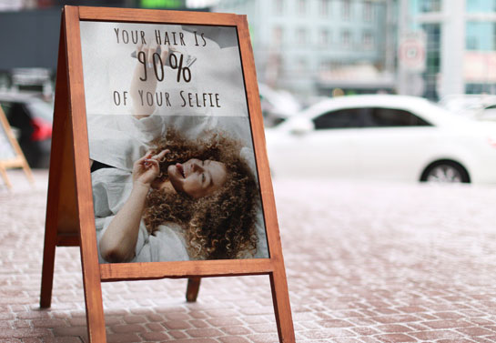 Your Hair Is Your Selfie clever salon board message