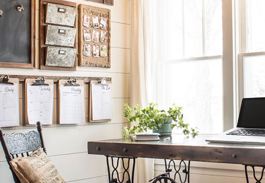 command center for rustic home office