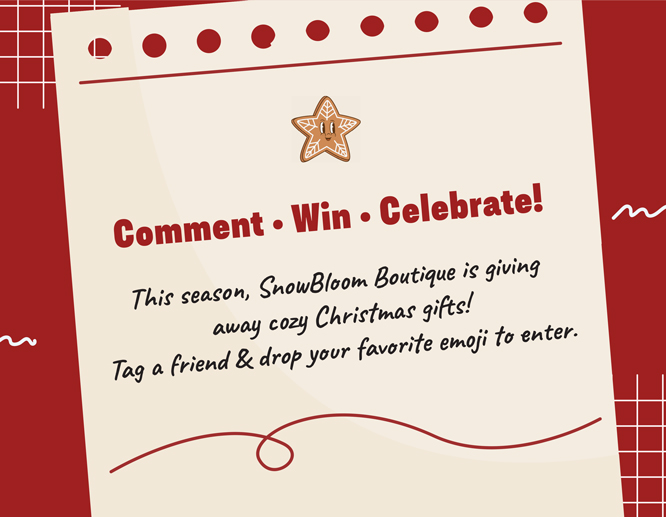 Run a comment competition Christmas giveaway program reading Comment. Win. Celebrate!