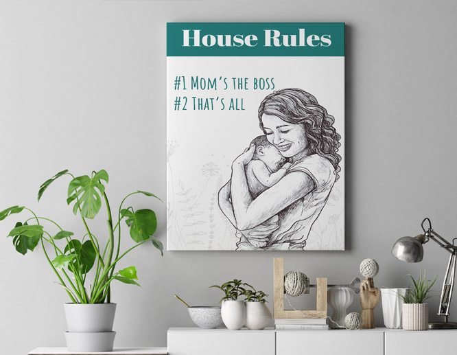 Wall-mounted Mother's day sign idea with a creative text
