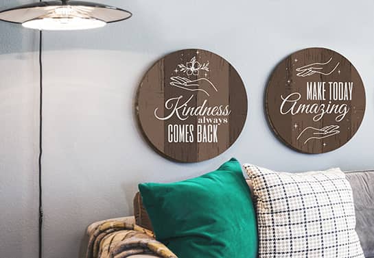 decorative wood sign ideas shown on the wall