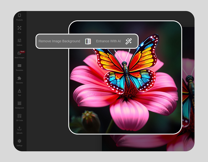 Square signs ai generated image of colorful butterfly