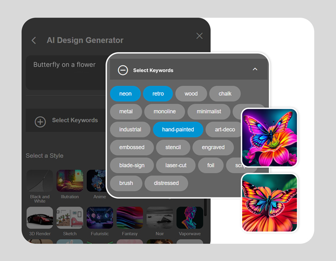 Square signs design tool ai feature keywords and images