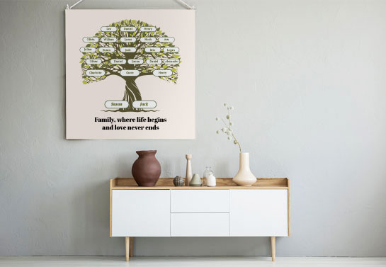 family reunion banner idea with a family tree print