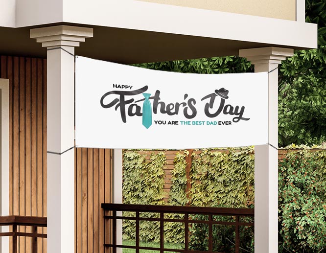 front door decorating idea for Father's Day with a white vinyl ornament
