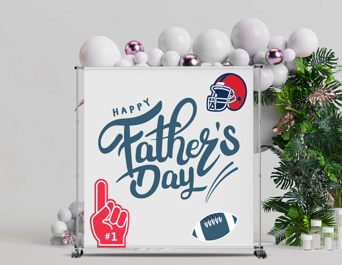 sports themed decor idea for Father's Day party in a large size