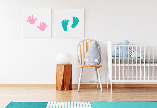 food and hand print  simple canvas ideas for kid room decorating