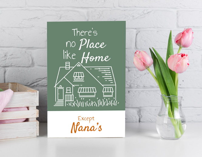 Free-standing cute Mother's Day sign on a table for grandmother