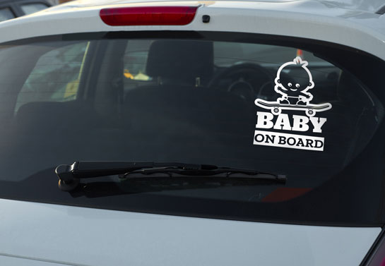 funny baby on board decal for rear window