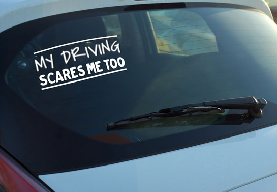 funny rear window decal for drivers