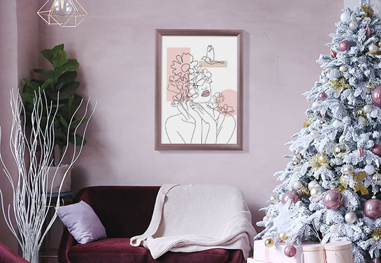 Kylie Jenner Christmas decor style wall art