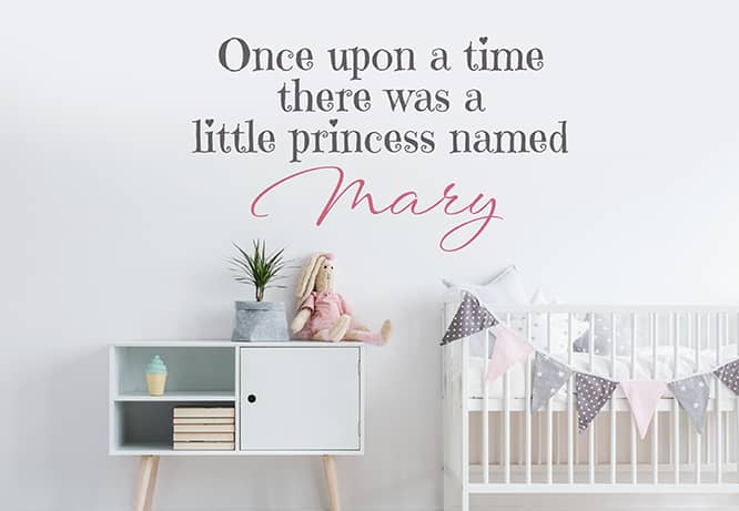 Kids bedroom wall art idea with a quote for the little princess