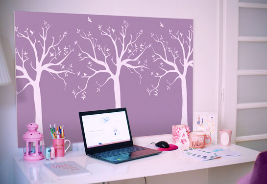 girly home office wall canvas prints