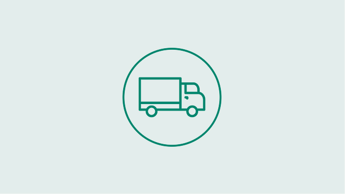 An icon of a truck highlighting our ground shipping services.