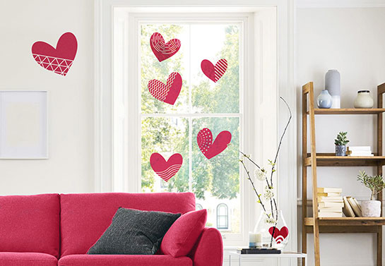 heart-shaped adhesive collection for Valentine decoration ideas