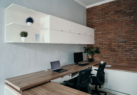 brick wall home office wall decor