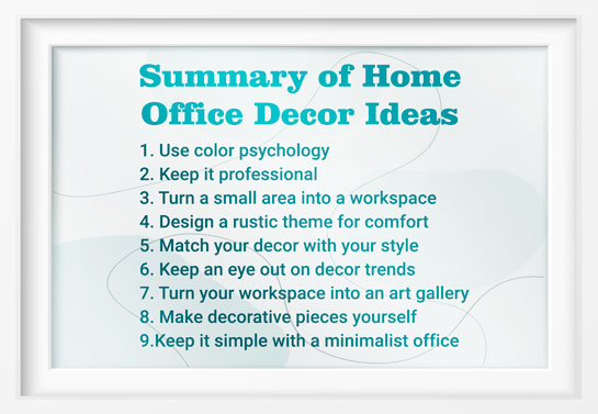 summary of the best home office decor ideas