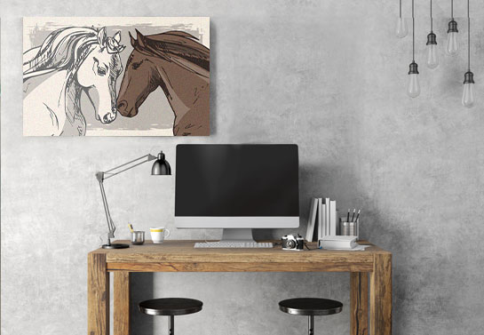 rustic home office decorative horse canvas print