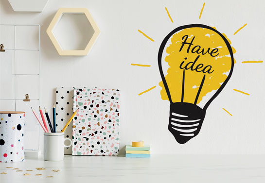 creative idea wall decal for home office decorating