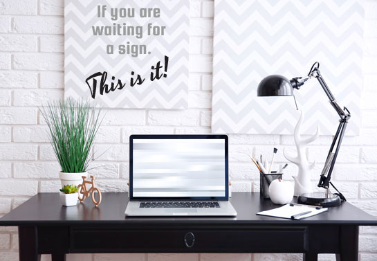 inspirational wall sign for modern home office decorating