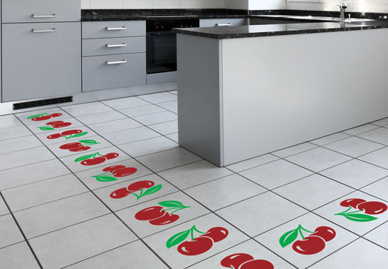 kitchen cherry-shaped floor sticker
