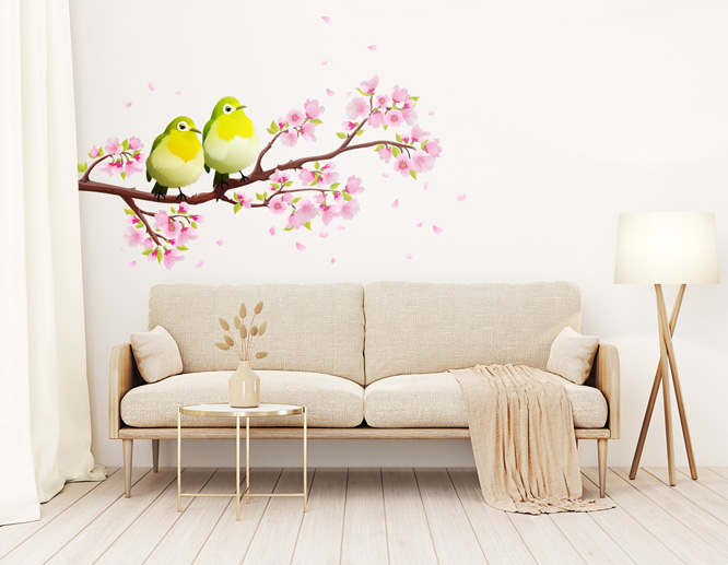 Cute-Beach, Palm Trees. Wall Sticker.