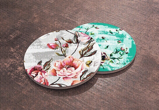 Mother's day wooden coasters with floral prints