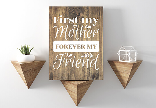 Decorative mother's day woodworking idea with a handwriting