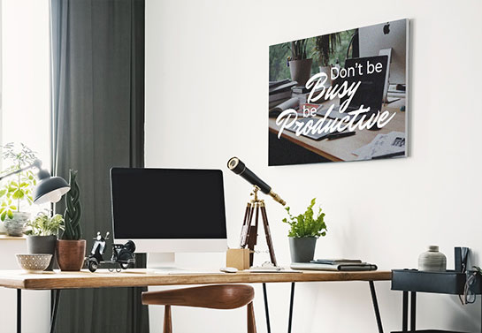 "Don't Be Busy Be Productive" motivational quote canvas idea