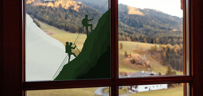 mountain climbers decorative decal for home windows