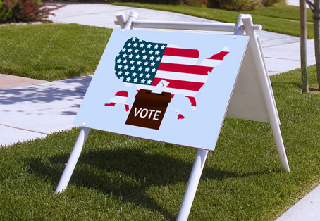Vote patriotic election sign design idea
