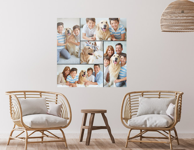Personal photo collage home wall decal for the living room