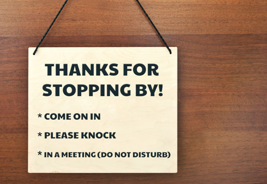 please knock Plywood sign