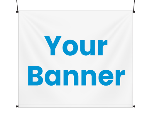 A fabric banner with pole pockets