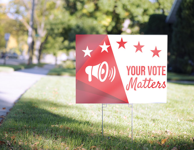 Political campaign advertising ground yard display