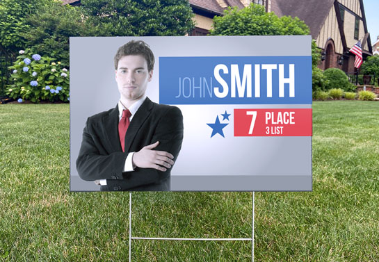 John Smith 7th Place candidate political sign example