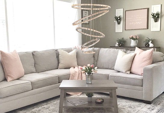 pretty chandelier for feminine home office