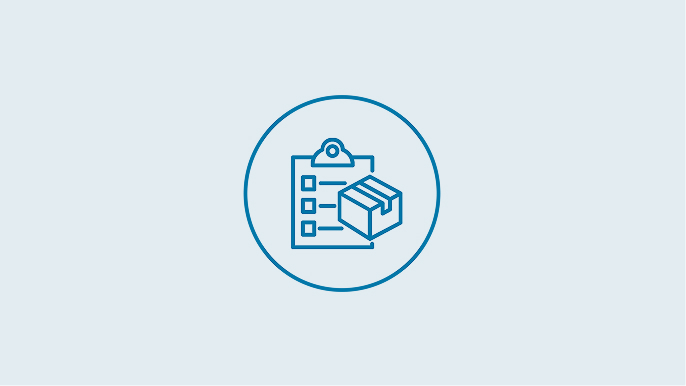 An icon showing a box and a checklist depicting the order specifications.