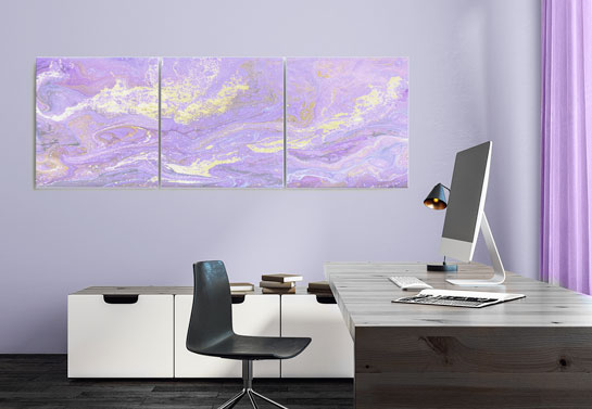 purple home office decor