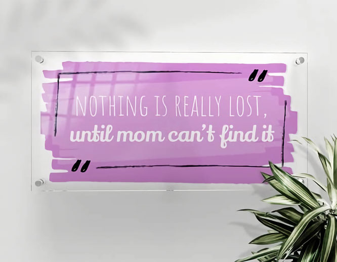 Funny Mother's Day sign with a purple background