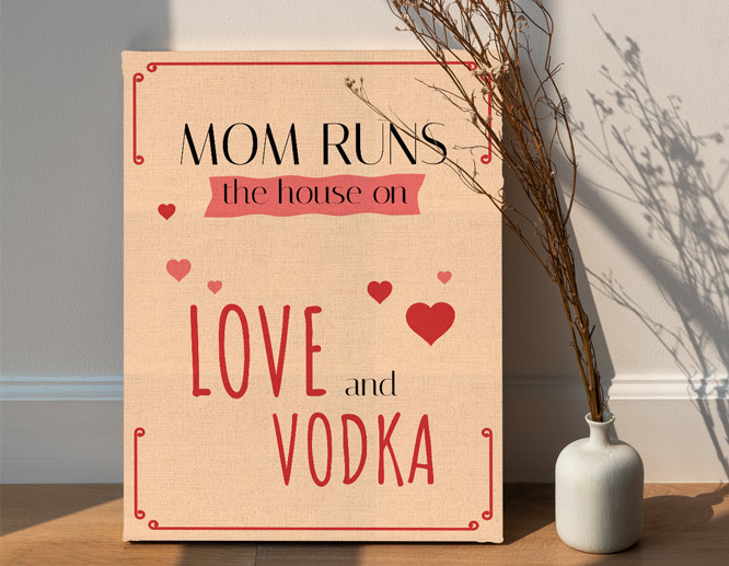 Quoted Mother's Day funny sign with a beige background