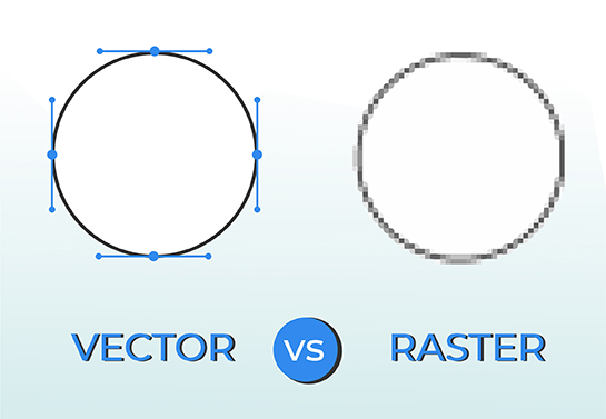graph showing the difference between raster and vector images