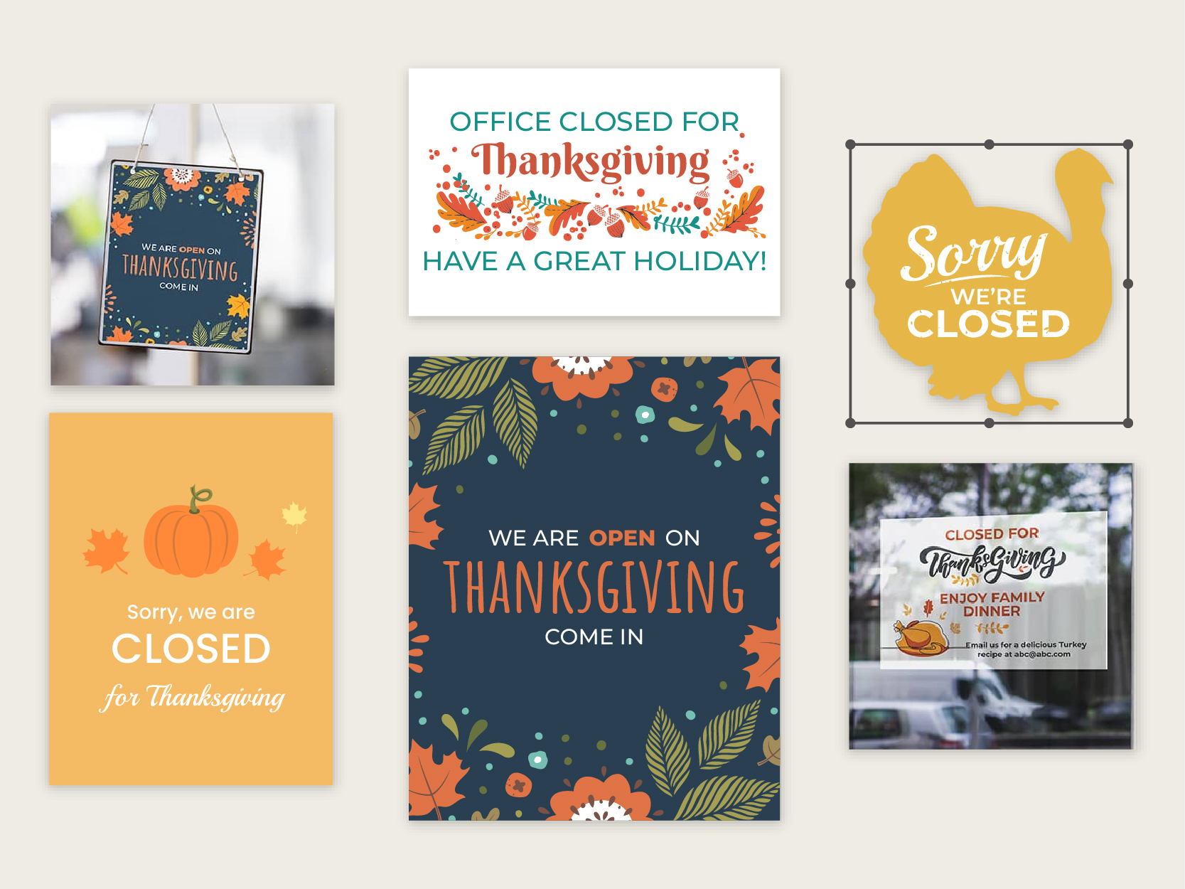 Thanksgiving sign design ideas from our blog suitable for retractable banners and more.