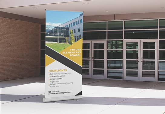 school advertising banner idea for entrance display